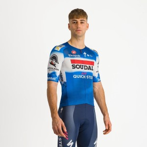 Castelli AERO RACE 7.0 Jersey Herre Blå Hvite | 695034VZH