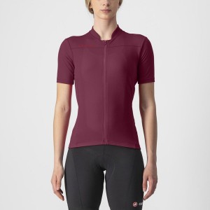 Castelli ANIMA 3 Jersey Dame Burgunder Rød | 657941ONG