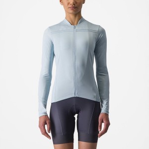 Castelli ANIMA 4 LONG SLEEVE Jersey Dame Blå | 692574UGA