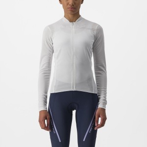 Castelli ANIMA 4 LONG SLEEVE Jersey Dame Hvite | 207164DQC