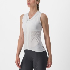 Castelli ANIMA 4 SLEEVELESS Jersey Dame Hvite Svarte | 461790SLT