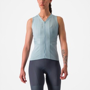 Castelli ANIMA 4 SLEEVELESS Jersey Dame Blå Mørke Grå Blå | 536714QCE