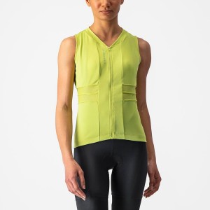 Castelli ANIMA 4 SLEEVELESS Jersey Dame Lyse Grønn | 972504PNK