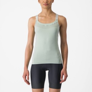 Castelli BAVETTE TOP Jersey Dame Grønn Hvite | 768314UFI