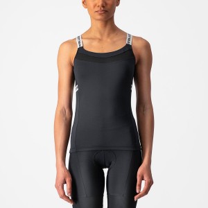 Castelli BAVETTE TOP Jersey Dame Svarte Hvite | 649852RDG