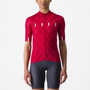 Castelli DIMENSIONE Jersey Dame Rød Hvite | 982045ARJ