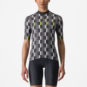 Castelli DIMENSIONE Jersey Dame Svarte Hvite Lyse Grønn | 745863PSH