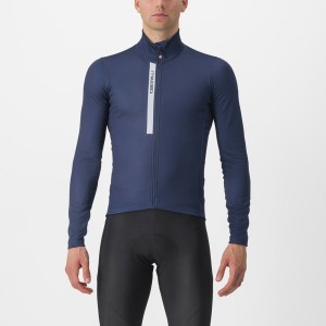 Castelli ENTRATA THERMAL Jersey Herre Blå Sølv Grå | 154763EWA