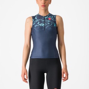 Castelli FREE 2 W TRI SINGLET Drakter Dame Blå Lyse | 640375ATX