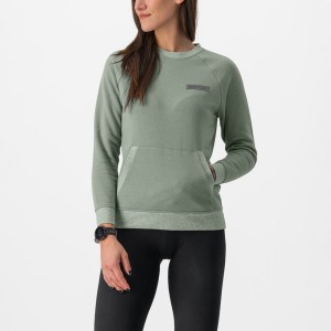 Castelli LOGO W SWEATSHIRT Casual Dame Grønn | 459603IEZ