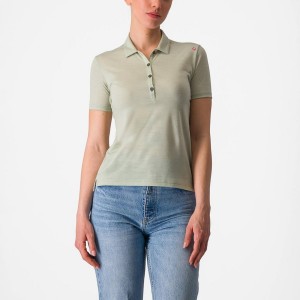 Castelli MERINO W POLO Casual Dame Grønn | 726401TLY