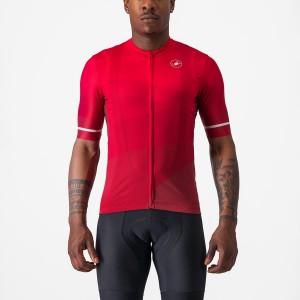 Castelli ORIZZONTE Jersey Herre Rød Rød Hvite | 397185PLH