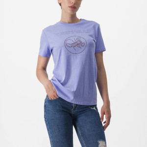 Castelli PEDALARE TEE Casual Dame Lilla Hvite | 671308XMT