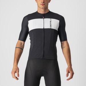 Castelli PROLOGO 7 Jersey Herre Svarte Sølv Grå Hvite | 491368OTF