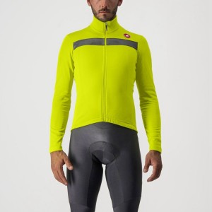 Castelli PURO 3 FZ Jersey Herre Lyse Grønn Sølv | 307961KTL