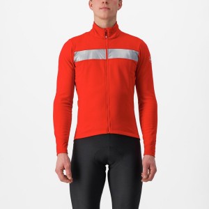 Castelli RADDOPPIA 3 Jakker Herre Rød Sølv | 857091DZN