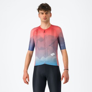 Castelli R-A/D Jersey Herre Multicolor Rosa Blå | 976280LIM