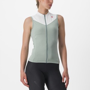 Castelli SOLARIS SLEEVELESS Jersey Dame Grønn Hvite | 718635TLX