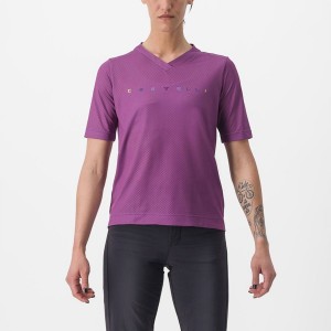 Castelli TRAIL TECH 2 W TEE Jersey Dame Lilla | 059634FRE