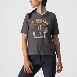 Castelli TRAIL TECH W TEE Jersey Dame Mørke Grå | 128790IUY