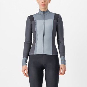 Castelli UNLIMITED W THERMAL Jersey Dame Svarte Grå | 632508MKL