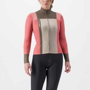 Castelli UNLIMITED W THERMAL Jersey Dame Rød | 803672FLH