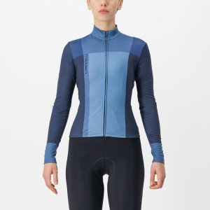 Castelli UNLIMITED W THERMAL Jersey Dame Blå Blå | 982354SFC