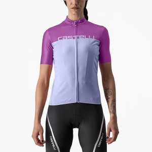 Castelli VELOCISSIMA Jersey Dame Lilla Hvite | 306289LQP