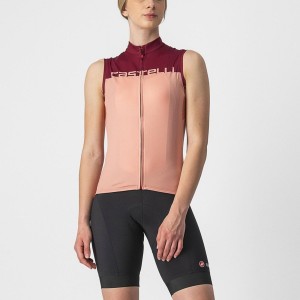 Castelli VELOCISSIMA SLEEVELESS Jersey Dame Rosa Burgunder | 043128IKC