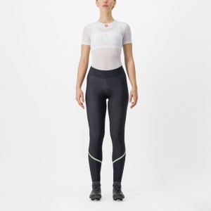 Castelli VELOCISSIMA THERMAL Leggings Dame Svarte Mint Svarte | 193725LAO