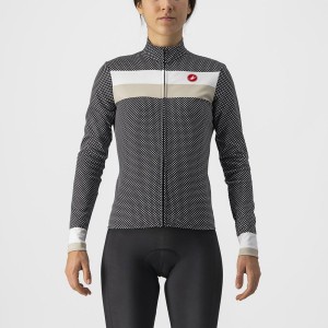 Castelli VOLARE LS Jersey Dame Svarte Hvite | 795431HJE