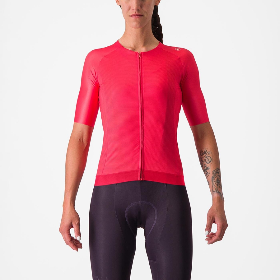 Castelli AERO PRO 7.0 W Jersey Dame Rød | 952647VFI