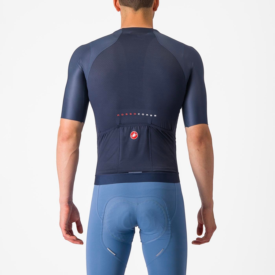 Castelli AERO RACE 7.0 Jersey Herre Blå | 549826MKZ