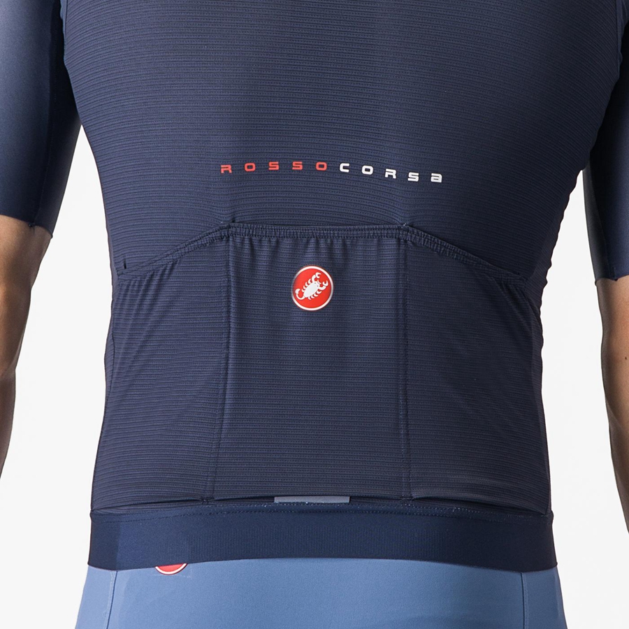 Castelli AERO RACE 7.0 Jersey Herre Blå | 549826MKZ