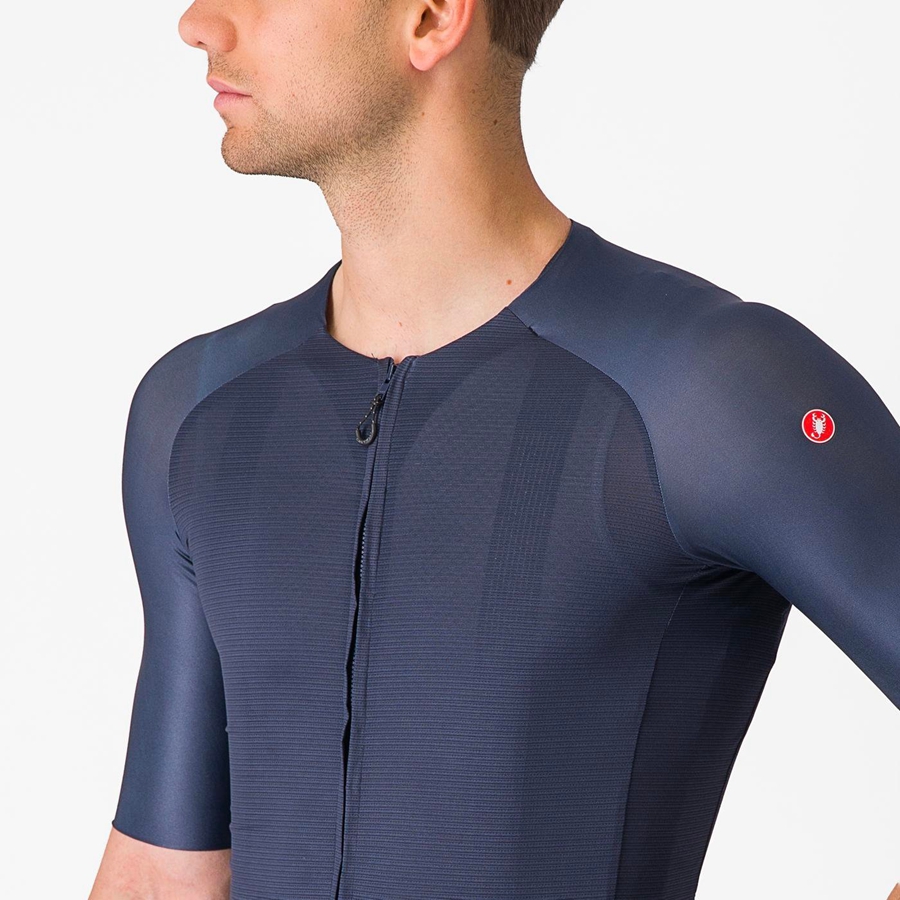 Castelli AERO RACE 7.0 Jersey Herre Blå | 549826MKZ