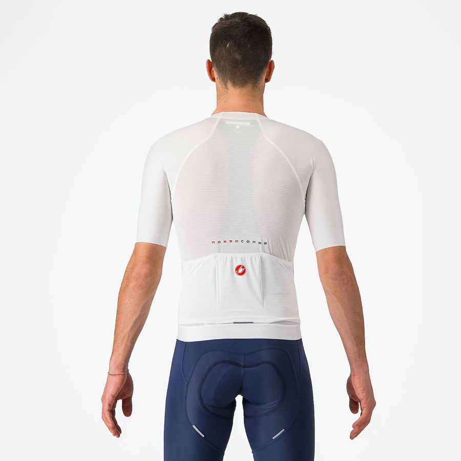 Castelli AERO RACE 7.0 Jersey Herre Hvite | 351786RBX