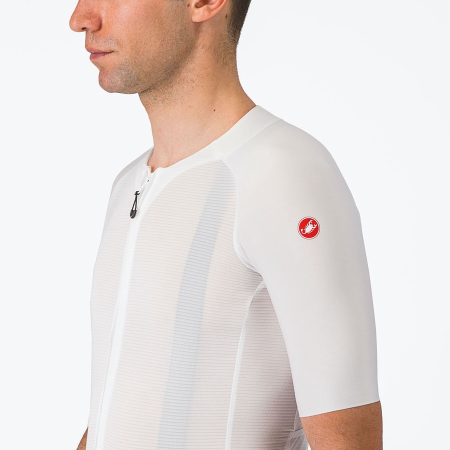 Castelli AERO RACE 7.0 Jersey Herre Hvite | 351786RBX