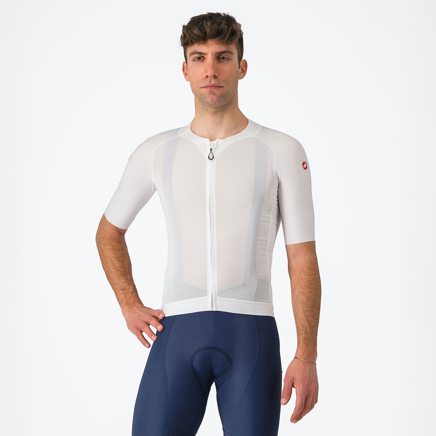 Castelli AERO RACE 7.0 Jersey Herre Hvite | 351786RBX