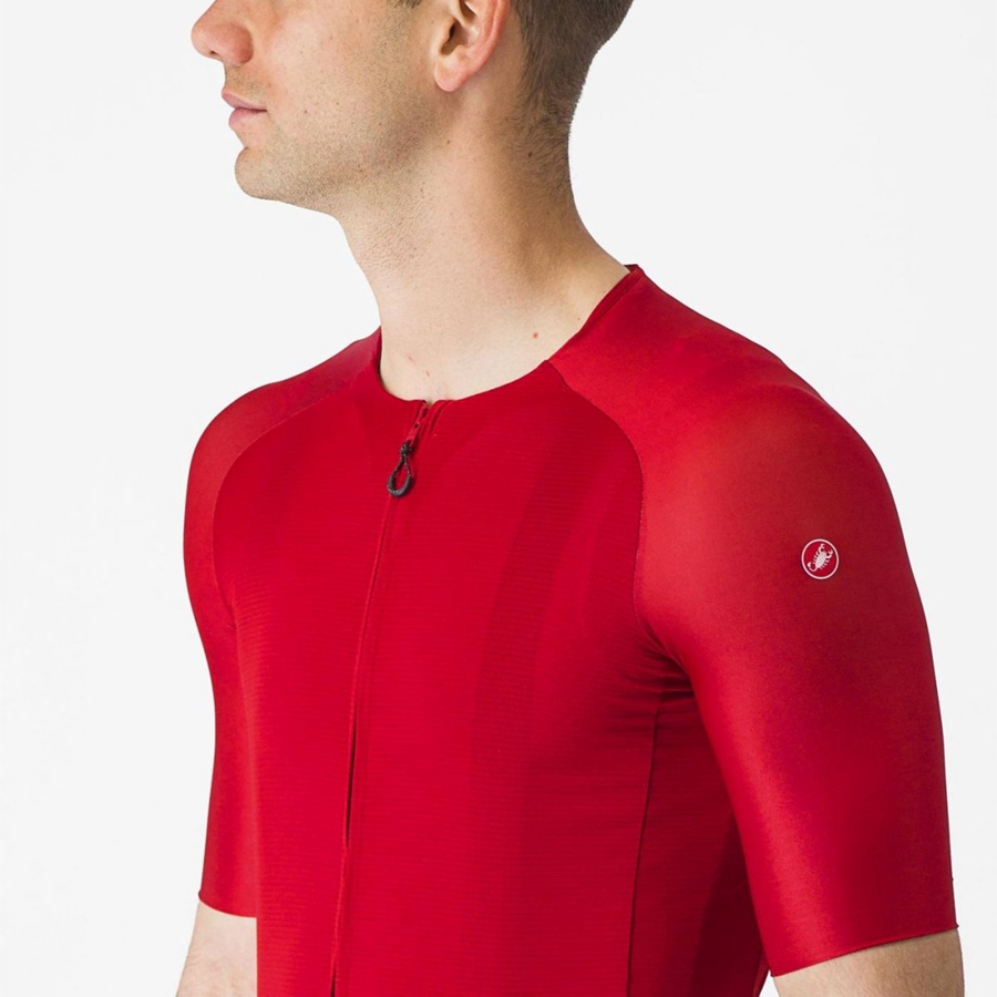 Castelli AERO RACE 7.0 Jersey Herre Rød | 421897IGO