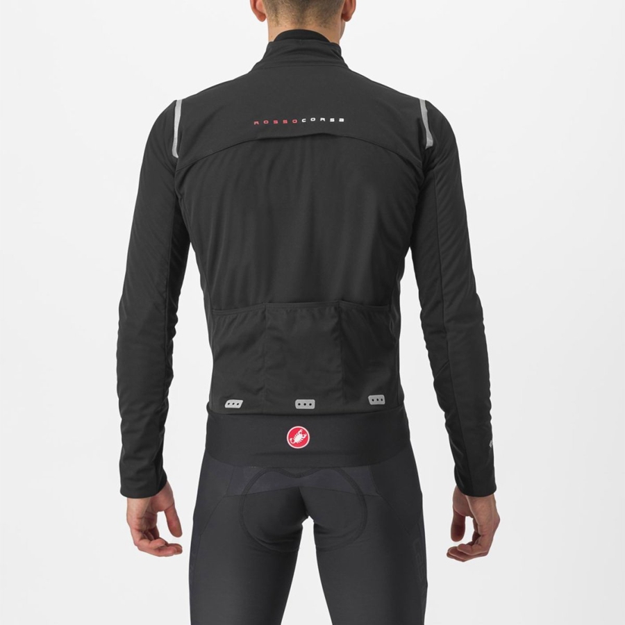 Castelli ALPHA DOPPIO ROS Jakker Herre Svarte Sølv Mørke | 697354MXN