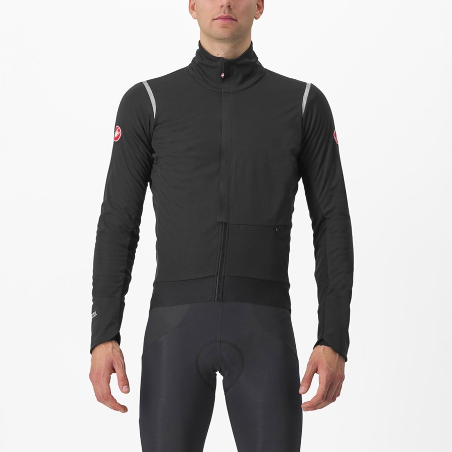 Castelli ALPHA DOPPIO ROS Jakker Herre Svarte Sølv Mørke | 697354MXN