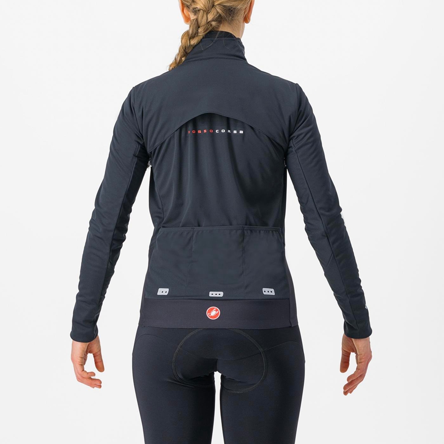 Castelli ALPHA DOPPIO ROS W Jakker Dame Svarte Sølv Mørke | 890652PZV