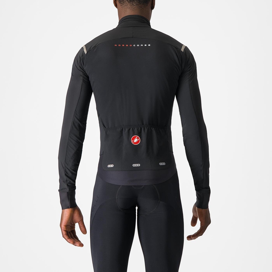 Castelli ALPHA FLIGHT ROS Jakker Herre Svarte Sølv Mørke | 752391CKJ