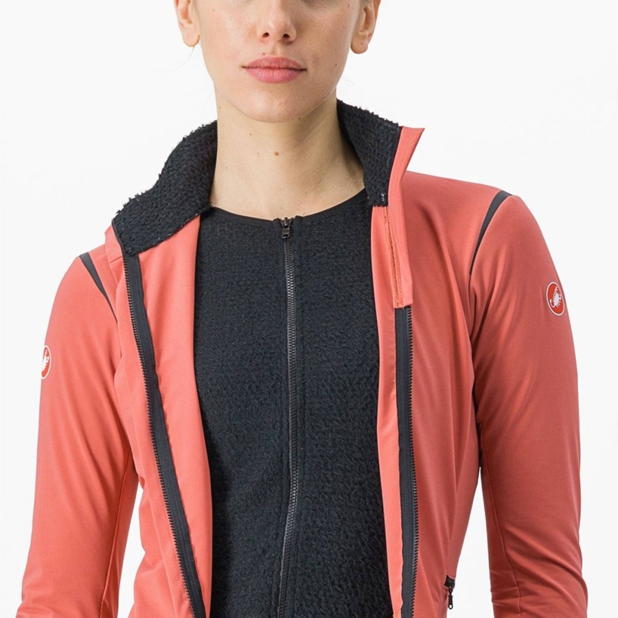 Castelli ALPHA FLIGHT ROS W Jakker Dame Rød Svarte Svarte | 269570GQY