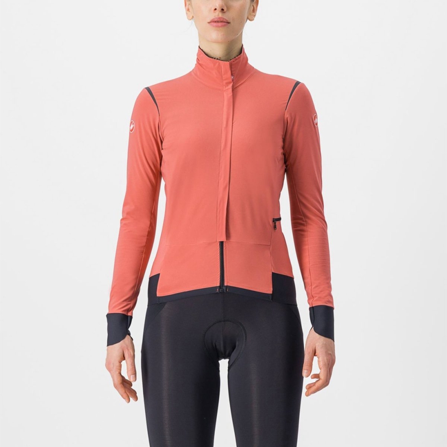 Castelli ALPHA FLIGHT ROS W Jakker Dame Rød Svarte Svarte | 269570GQY