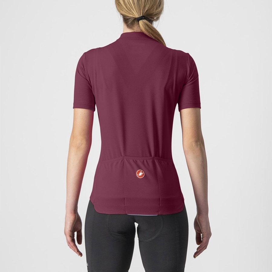 Castelli ANIMA 3 Jersey Dame Burgunder Rød | 657941ONG