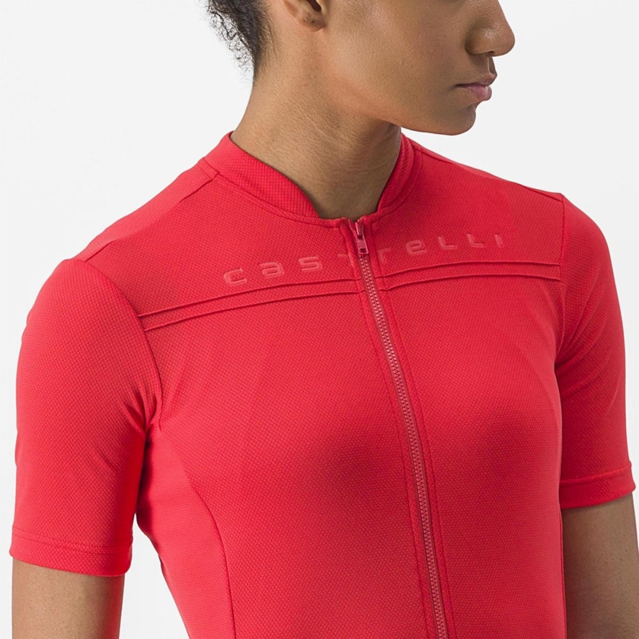 Castelli ANIMA 4 Jersey Dame Rød | 476305WYX