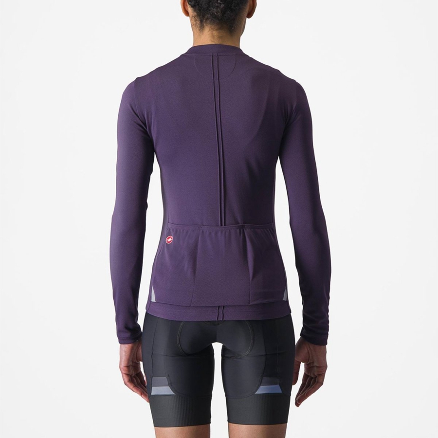 Castelli ANIMA 4 LONG SLEEVE Jersey Dame Lilla | 981076ZGK