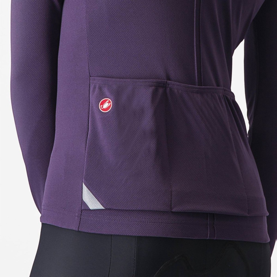 Castelli ANIMA 4 LONG SLEEVE Jersey Dame Lilla | 981076ZGK