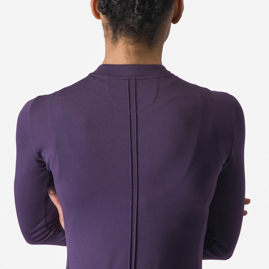 Castelli ANIMA 4 LONG SLEEVE Jersey Dame Lilla | 981076ZGK